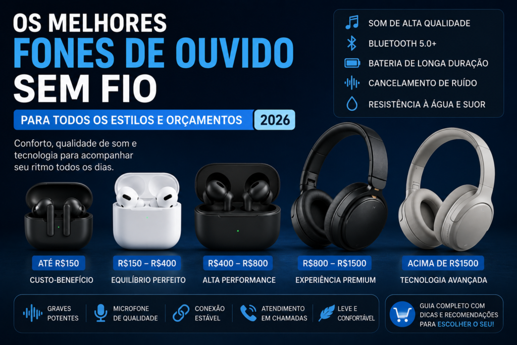 Os Melhores Fones de Ouvido Sem Fio para Todos os Estilos e Orçamentos 2026