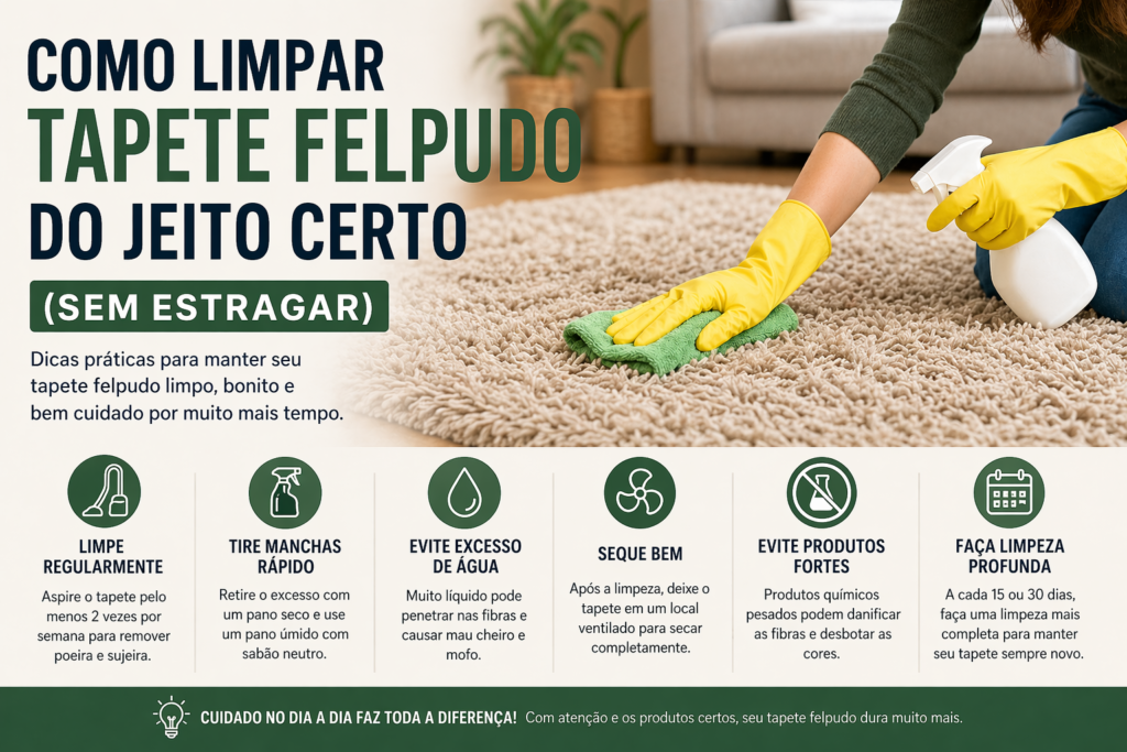 Como limpar tapete felpudo do jeito certo (sem estragar)