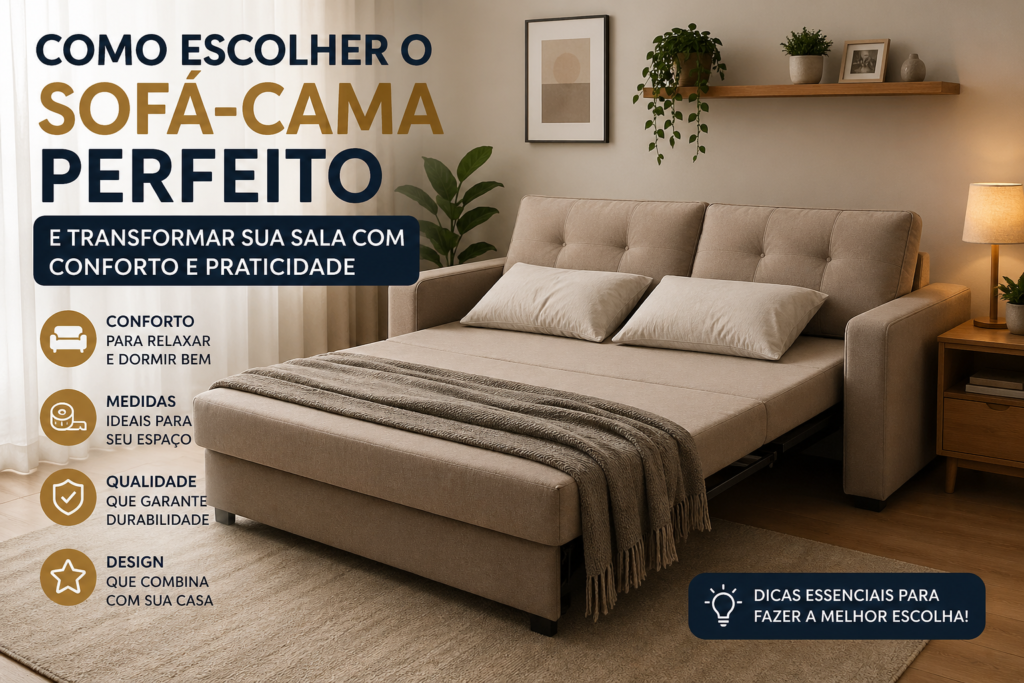 Como escolher o sofá-cama perfeito e transformar sua sala com conforto e praticidade