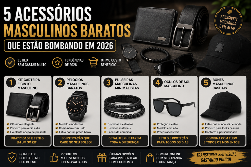 5 Acessórios Masculinos Baratos Que Estão Bombando em 2026