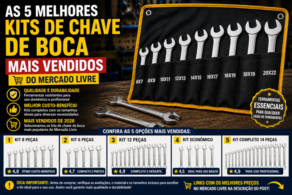 As 5 Melhores Kits de Chave de Boca Mais Vendidos em 2026