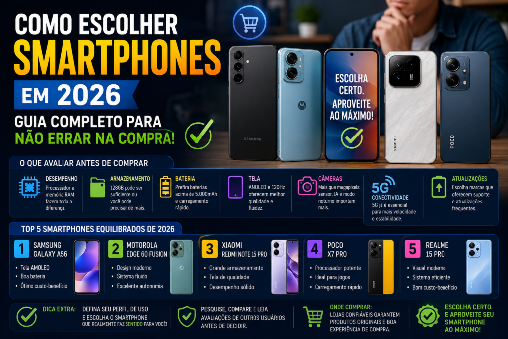 Como Escolher Smartphones em 2026: Guia Completo Para Não Errar na Compra