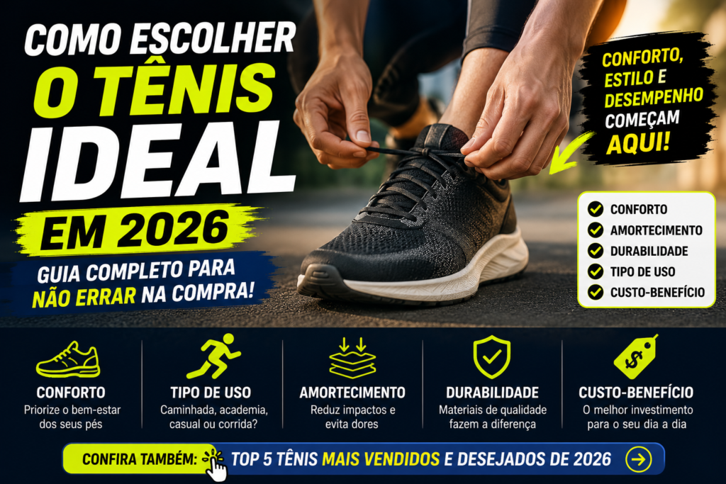 Como Escolher o Tênis Ideal em 2026: Guia Completo Para Não Errar na Compra