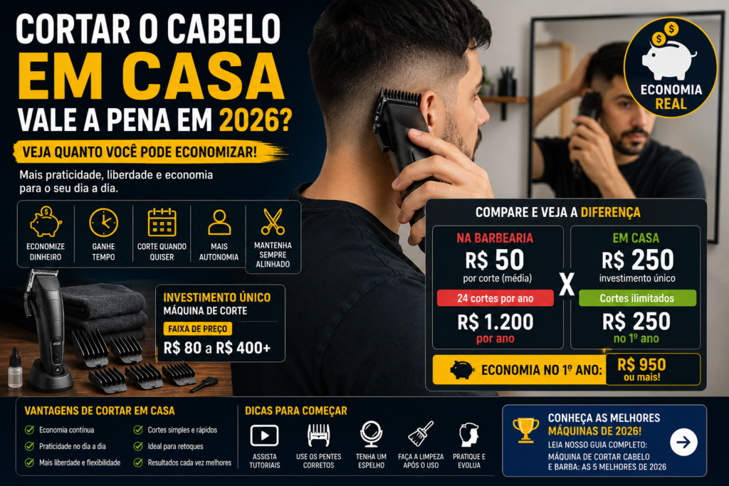 Cortar Cabelo em Casa Vale a Pena em 2026? Veja Quanto Você Pode Economizar
