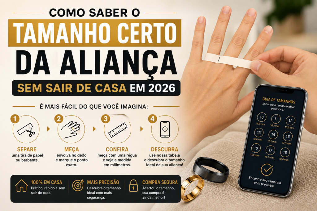 Como Saber o Tamanho Certo da Aliança Sem Sair de Casa em 2026
