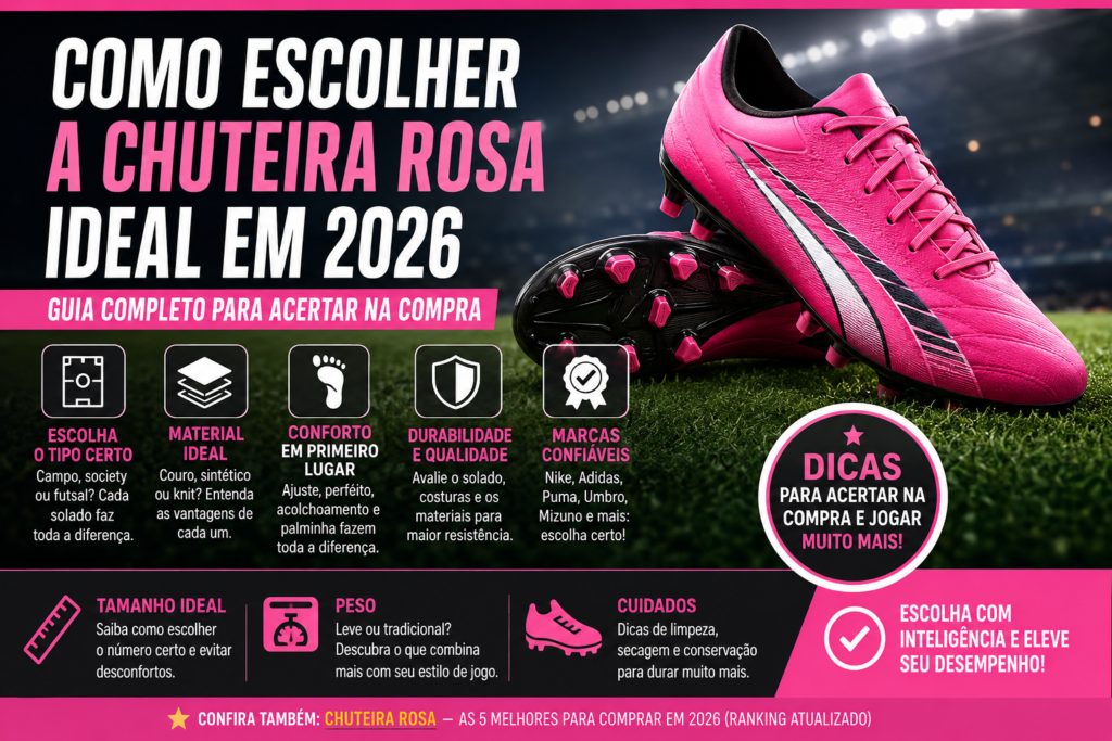 Como Escolher a Chuteira Rosa Ideal em 2026: Guia Completo para Acertar na Compra