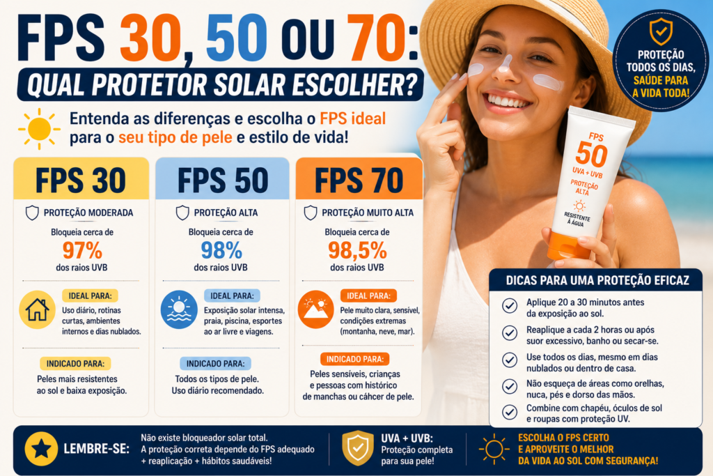 FPS 30, 50 ou 70: Qual Protetor Solar Escolher?