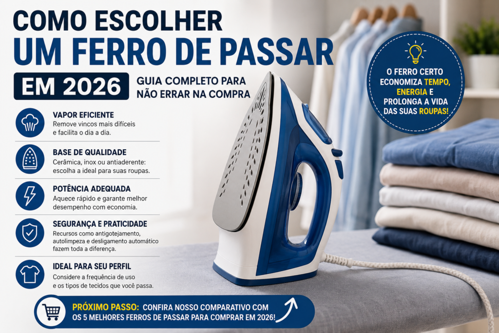 Como Escolher um Ferro de Passar em 2026: Guia Completo para Não Errar na Compra