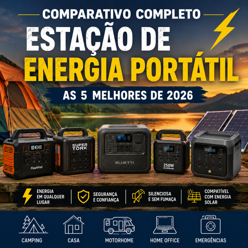 Estação de Energia Portátil: As 5 Melhores Opções para Comprar em 2026 (Guia Completo)