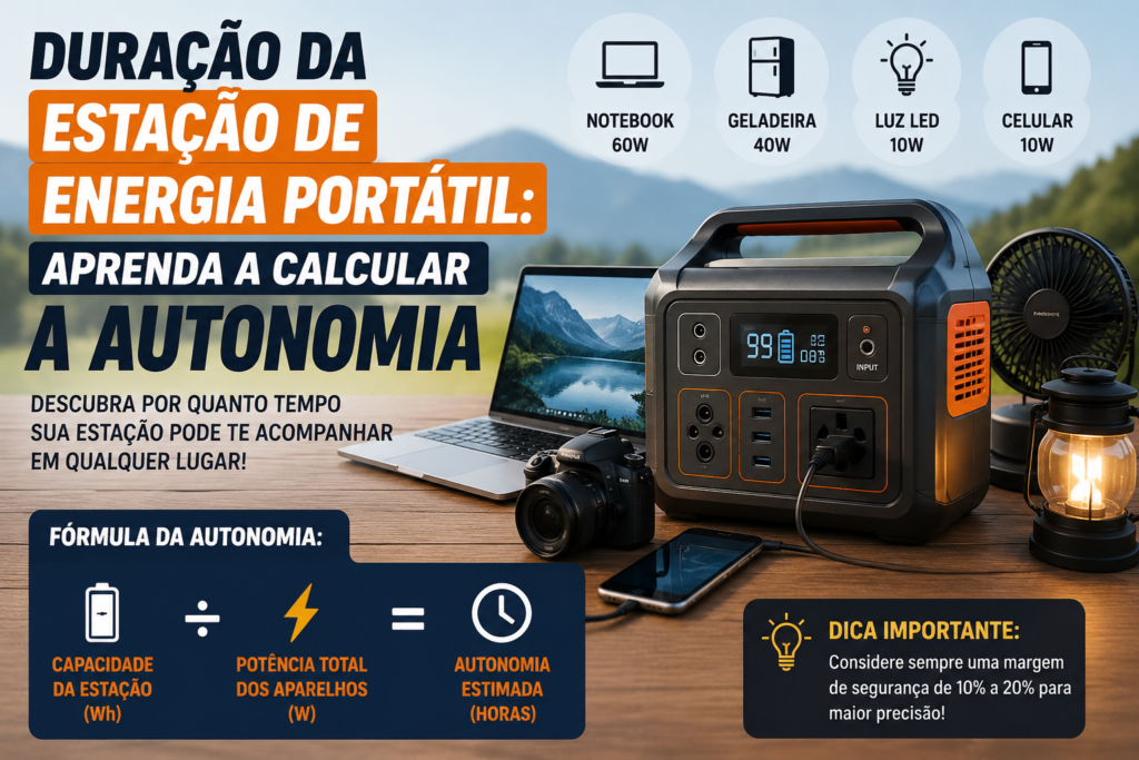 Duração da Estação de Energia Portátil: Aprenda a Calcular a Autonomia