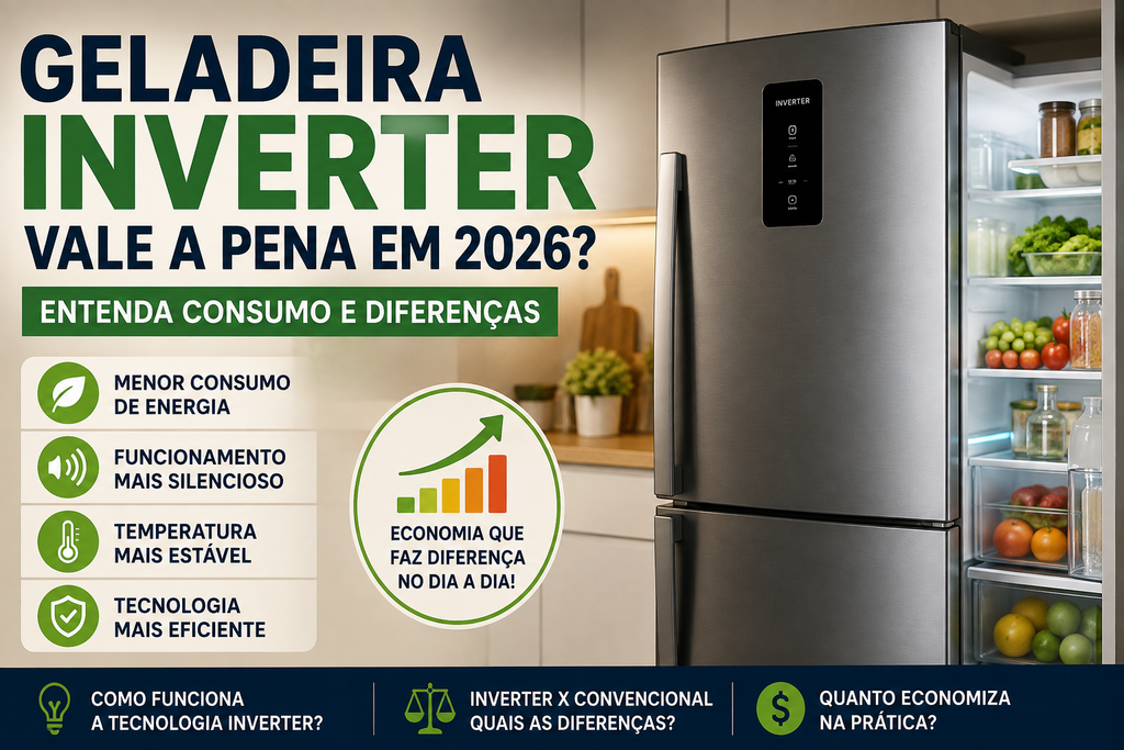 Geladeira Inverter Vale a Pena em 2026? Entenda Consumo e Diferenças

