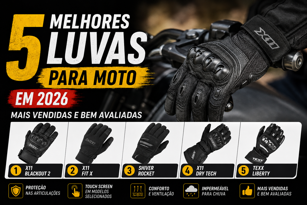 5 Melhores Luvas para Moto em 2026: Mais Vendidas e Bem Avaliadas