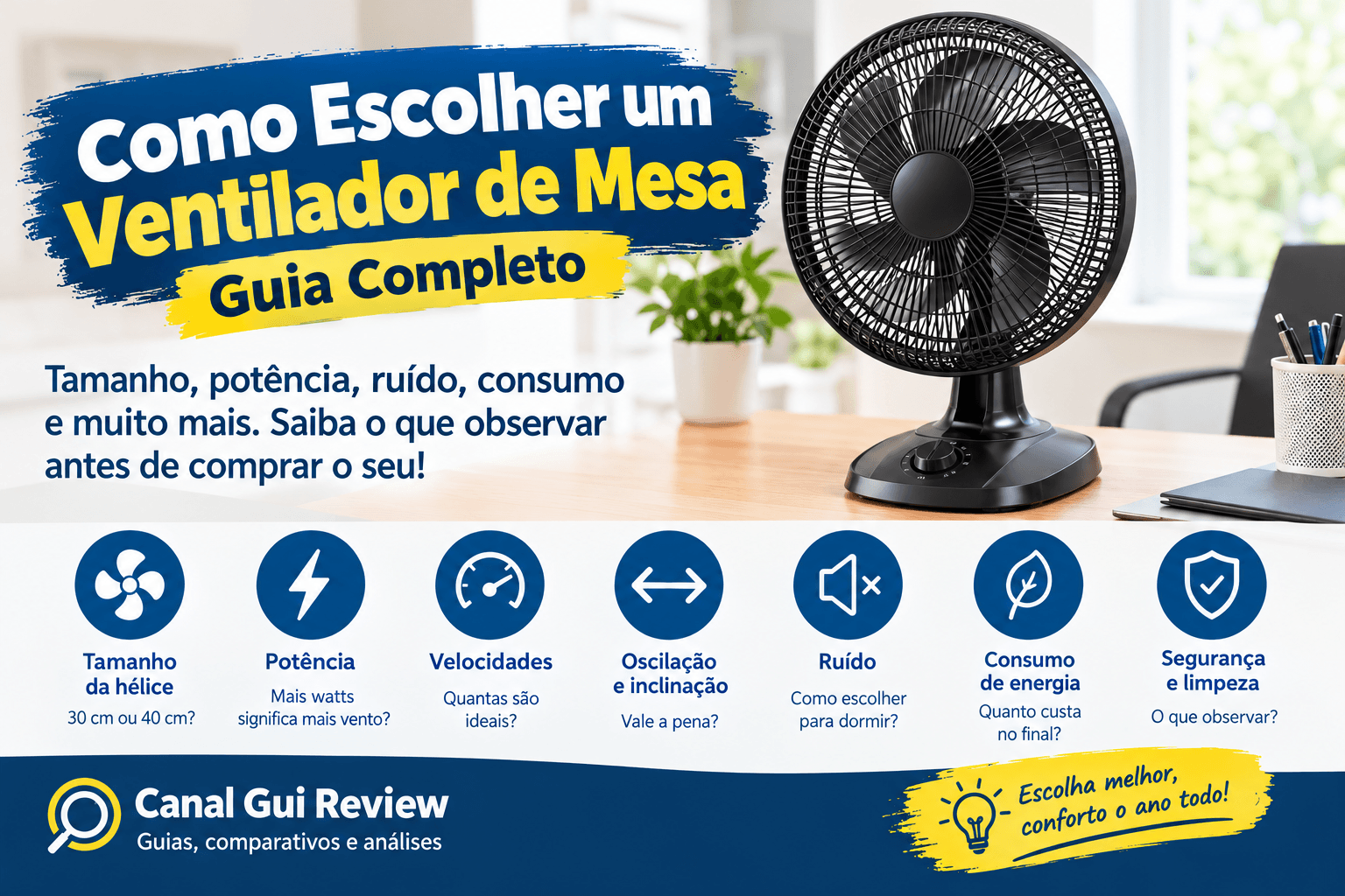 Como Escolher um Ventilador de Mesa: Guia Completo